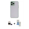 MARSİLYAN™- iPhone 14 Pro Max Kılıf Ahenk Çizgi Serisi - Şeffaf Royal Nano Ekran Koruyucu + Bilvis Titan Kamera Lens - SH