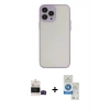 MARSİLYAN™- iPhone 14 Pro Max Kılıf Ahenk Çizgi Serisi - Şeffaf Royal Nano Ekran Koruyucu + Bilvis Titan Kamera Lens - SH