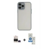 MARSİLYAN™- iPhone 14 Pro Max Kılıf Ahenk Çizgi Serisi - Şeffaf Royal Nano Ekran Koruyucu + Bilvis Titan Kamera Lens - SH