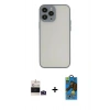 MARSİLYAN™- iPhone 14 Pro Max Kılıf Ahenk Çizgi Serisi - Siyah 18D Cam Ekran Koruyucu + Bilvis Titan Kamera Lens - DNMR