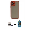 MARSİLYAN™- iPhone 14 Pro Max Kılıf Ahenk Çizgi Serisi - Siyah 18D Cam Ekran Koruyucu + Gümüş Bilvis Titan Kamera Lens