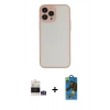 MARSİLYAN™- iPhone 14 Pro Max Kılıf Ahenk Çizgi Serisi - Siyah 18D Cam Ekran Koruyucu + Gümüş Bilvis Titan Kamera Lens