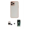 MARSİLYAN™- iPhone 14 Pro Max Kılıf Ahenk Çizgi Serisi - Siyah 360 Mat Full Body Arka Koruyucu + Bilvis Titan Kamera Lens - SH