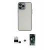 MARSİLYAN™- iPhone 14 Pro Max Kılıf Ahenk Çizgi Serisi - Siyah 360 Mat Full Body Arka Koruyucu + Bilvis Titan Kamera Lens - DNMR
