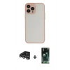 MARSİLYAN™- iPhone 14 Pro Max Kılıf Ahenk Çizgi Serisi - Siyah 360 Mat Full Body Arka Koruyucu + Raze Metal Kamera Lens - GS