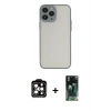 MARSİLYAN™- iPhone 14 Pro Max Kılıf Ahenk Çizgi Serisi - Siyah 360 Mat Full Body Arka Koruyucu + PVD Metal Kamera Lens - TU