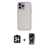 MARSİLYAN™- iPhone 14 Pro Max Kılıf Ahenk Çizgi Serisi - Siyah 360 Mat Full Body Arka Koruyucu + PVD Metal Kamera Lens - TU