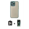 MARSİLYAN™- iPhone 14 Pro Max Kılıf Ahenk Çizgi Serisi - Siyah 360 Mat Full Body Arka Koruyucu + PVD Metal Kamera Lens - TU