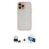MARSİLYAN™- iPhone 14 Pro Max Kılıf Ahenk Çizgi Serisi - Siyah 3D Antistatik Cam Ekran Koruyucu + Bilvis Titan Kamera Lens - GS