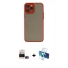 MARSİLYAN™- iPhone 14 Pro Max Kılıf Ahenk Çizgi Serisi - Siyah 3D Antistatik Cam Ekran Koruyucu + Bilvis Titan Kamera Lens - DNMR