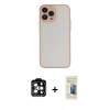 MARSİLYAN™- iPhone 14 Pro Max Kılıf Ahenk Çizgi Serisi - Siyah 6D Mat Seramik Hayalet Nano Ekran Koruyucu + PVD Metal Kamera Lens - TU
