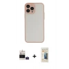MARSİLYAN™- iPhone 14 Pro Max Kılıf Ahenk Çizgi Serisi - Siyah 6D Mat Seramik Hayalet Nano Ekran Koruyucu + Bilvis Titan Kamera Lens - DNMR