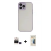 MARSİLYAN™- iPhone 14 Pro Max Kılıf Ahenk Çizgi Serisi - Siyah 6D Mat Seramik Hayalet Nano Ekran Koruyucu + Bilvis Titan Kamera Lens - DNMR
