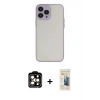 MARSİLYAN™- iPhone 14 Pro Max Kılıf Ahenk Çizgi Serisi - Siyah 6D Mat Seramik Hayalet Nano Ekran Koruyucu + PVD Metal Kamera Lens - TU