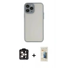 MARSİLYAN™- iPhone 14 Pro Max Kılıf Ahenk Çizgi Serisi - Siyah 6D Mat Seramik Hayalet Nano Ekran Koruyucu + PVD Metal Kamera Lens - TU
