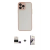 MARSİLYAN™- iPhone 14 Pro Max Kılıf Ahenk Çizgi Serisi - Siyah Bilvis 3D Mat Cam Ekran Koruyucu + Bilvis Titan Kamera Lens - GD