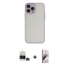 MARSİLYAN™- iPhone 14 Pro Max Kılıf Ahenk Çizgi Serisi - Siyah Bilvis 3D Mat Cam Ekran Koruyucu + Bilvis Titan Kamera Lens - GS
