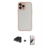 MARSİLYAN™- iPhone 14 Pro Max Kılıf Ahenk Çizgi Serisi - Siyah Bilvis 3D Mat Cam Ekran Koruyucu + Raze Metal Kamera Lens - GS