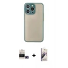 MARSİLYAN™- iPhone 14 Pro Max Kılıf Ahenk Çizgi Serisi - Siyah Bilvis 3D Mat Cam Ekran Koruyucu + Siyah Bilvis Titan Kamera Lens
