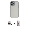 MARSİLYAN™- iPhone 14 Pro Max Kılıf Ahenk Çizgi Serisi - Siyah Bilvis 3D Mat Cam Ekran Koruyucu + Siyah Bilvis Titan Kamera Lens