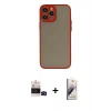 MARSİLYAN™- iPhone 14 Pro Max Kılıf Ahenk Çizgi Serisi - Siyah Bilvis 3D Mat Cam Ekran Koruyucu + Siyah Bilvis Titan Kamera Lens