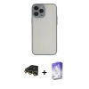 MARSİLYAN™- iPhone 14 Pro Max Kılıf Ahenk Çizgi Serisi - Siyah Bilvis 5in1 3D Magic Cam Ekran Koruyucu + Raze Metal Kamera Lens - GD
