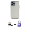 MARSİLYAN™- iPhone 14 Pro Max Kılıf Ahenk Çizgi Serisi - Siyah Bilvis 5in1 5D Magic Hayalet Cam Ekran Koruyucu + Bilvis Titan Kamera Lens - SH