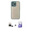 MARSİLYAN™- iPhone 14 Pro Max Kılıf Ahenk Çizgi Serisi - Siyah Bilvis 5in1 5D Magic Hayalet Cam Ekran Koruyucu + Bilvis Titan Kamera Lens - GD