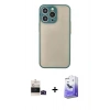 MARSİLYAN™- iPhone 14 Pro Max Kılıf Ahenk Çizgi Serisi - Siyah Bilvis 5in1 5D Magic Hayalet Cam Ekran Koruyucu + Bilvis Titan Kamera Lens - SH
