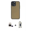 MARSİLYAN™- iPhone 14 Pro Max Kılıf Ahenk Çizgi Serisi - Siyah Bilvis Hayalet Cam Ekran Koruyucu + Bilvis Titan Kamera Lens - DNMR