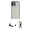 MARSİLYAN™- iPhone 14 Pro Max Kılıf Ahenk Çizgi Serisi - Siyah Bilvis Hayalet Cam Ekran Koruyucu + Bilvis Titan Kamera Lens - DNMR