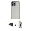 MARSİLYAN™- iPhone 14 Pro Max Kılıf Ahenk Çizgi Serisi - Siyah Bilvis Hayalet Cam Ekran Koruyucu + Raze Metal Kamera Lens - GD