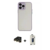 MARSİLYAN™- iPhone 14 Pro Max Kılıf Ahenk Çizgi Serisi - Siyah Bilvis Hayalet Cam Ekran Koruyucu + Raze Metal Kamera Lens - GD