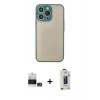 MARSİLYAN™- iPhone 14 Pro Max Kılıf Ahenk Çizgi Serisi - Siyah Bilvis Hayalet Cam Ekran Koruyucu + Bilvis Titan Kamera Lens - GS