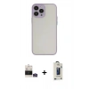 MARSİLYAN™- iPhone 14 Pro Max Kılıf Ahenk Çizgi Serisi - Siyah Bilvis Hayalet Cam Ekran Koruyucu + Bilvis Titan Kamera Lens - GS