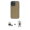 MARSİLYAN™- iPhone 14 Pro Max Kılıf Ahenk Çizgi Serisi - Siyah Bilvis Hayalet Cam Ekran Koruyucu + Bilvis Titan Kamera Lens - GS