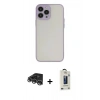 MARSİLYAN™- iPhone 14 Pro Max Kılıf Ahenk Çizgi Serisi - Siyah Bilvis Hayalet Cam Ekran Koruyucu + Raze Metal Kamera Lens - GS