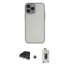 MARSİLYAN™- iPhone 14 Pro Max Kılıf Ahenk Çizgi Serisi - Siyah Bilvis Hayalet Cam Ekran Koruyucu + Raze Metal Kamera Lens - GS