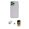 MARSİLYAN™- iPhone 14 Pro Max Kılıf Ahenk Çizgi Serisi - Siyah Buffer Cam Ekran Koruyucu + Band Metal Kamera Lens - GD