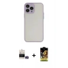 MARSİLYAN™- iPhone 14 Pro Max Kılıf Ahenk Çizgi Serisi - Siyah Buffer Cam Ekran Koruyucu + Bilvis Titan Kamera Lens - GS