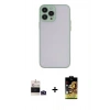 MARSİLYAN™- iPhone 14 Pro Max Kılıf Ahenk Çizgi Serisi - Siyah Buffer Cam Ekran Koruyucu + Derin Mor Bilvis Titan Kamera Lens