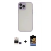 MARSİLYAN™- iPhone 14 Pro Max Kılıf Ahenk Çizgi Serisi - Siyah Buffer Hayalet Cam Ekran Koruyucu + Bilvis Titan Kamera Lens - DNMR