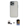 MARSİLYAN™- iPhone 14 Pro Max Kılıf Ahenk Çizgi Serisi - Siyah Buffer Hayalet Cam Ekran Koruyucu + Bilvis Titan Kamera Lens - DNMR