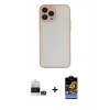 MARSİLYAN™- iPhone 14 Pro Max Kılıf Ahenk Çizgi Serisi - Siyah Buffer Hayalet Cam Ekran Koruyucu + Bilvis Titan Kamera Lens - GS