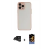 MARSİLYAN™- iPhone 14 Pro Max Kılıf Ahenk Çizgi Serisi - Siyah Buffer Hayalet Cam Ekran Koruyucu + Raze Metal Kamera Lens - GS