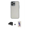 MARSİLYAN™- iPhone 14 Pro Max Kılıf Ahenk Çizgi Serisi - Siyah Joko 5D Cam + Raze Metal Kamera Lens - GS