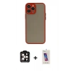 MARSİLYAN™- iPhone 14 Pro Max Kılıf Ahenk Çizgi Serisi - Siyah Joko 5D Cam + PVD Metal Kamera Lens - TU