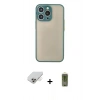 MARSİLYAN™- iPhone 14 Pro Max Kılıf Ahenk Çizgi Serisi - Siyah Joko Magic 5D Hayalet Cam + Band Metal Kamera Lens - GD