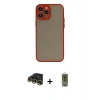 MARSİLYAN™- iPhone 14 Pro Max Kılıf Ahenk Çizgi Serisi - Siyah Joko Magic 5D Hayalet Cam + Raze Metal Kamera Lens - GD