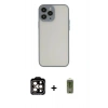 MARSİLYAN™- iPhone 14 Pro Max Kılıf Ahenk Çizgi Serisi - Siyah Joko Magic 5D Hayalet Cam + Turuncu PVD Metal Kamera Lens